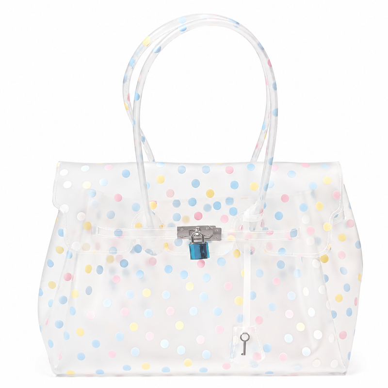 Jellyyy Clear White Dots — Bolso Jelly Firkin Transparente