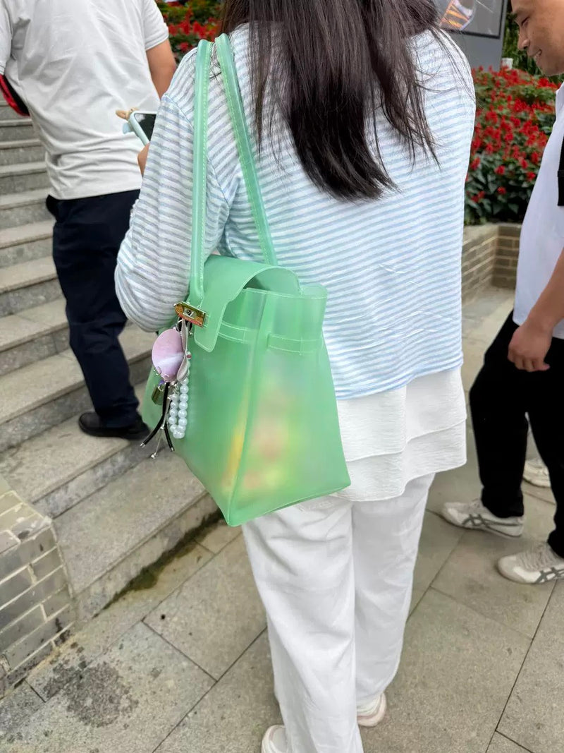 Jellyyy Clear Green — Bolso Jelly Firkin Transparente