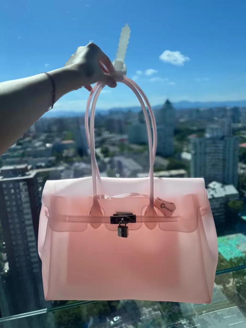 Jellyyy Clear Rose Pink — Bolso Jelly Firkin Transparente