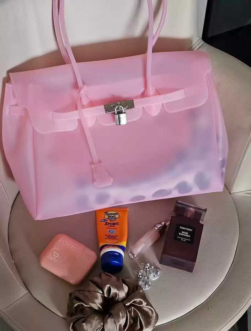 Jellyyy Clear Rose Pink — Bolso Jelly Firkin Transparente