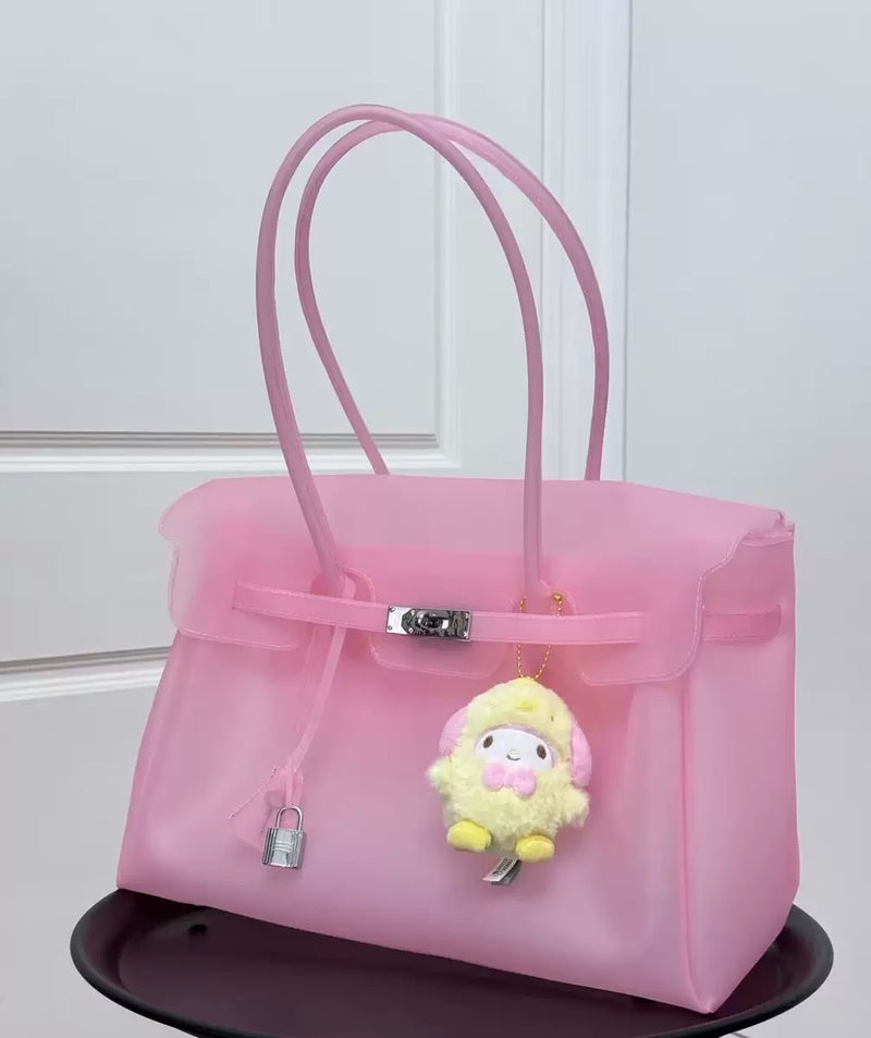 Jellyyy Clear Rose Pink — Bolso Jelly Firkin Transparente