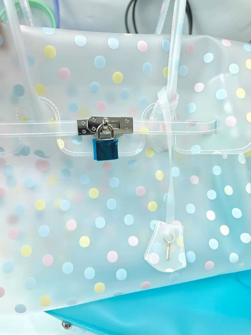 Jellyyy Clear White Dots — Bolso Jelly Firkin Transparente