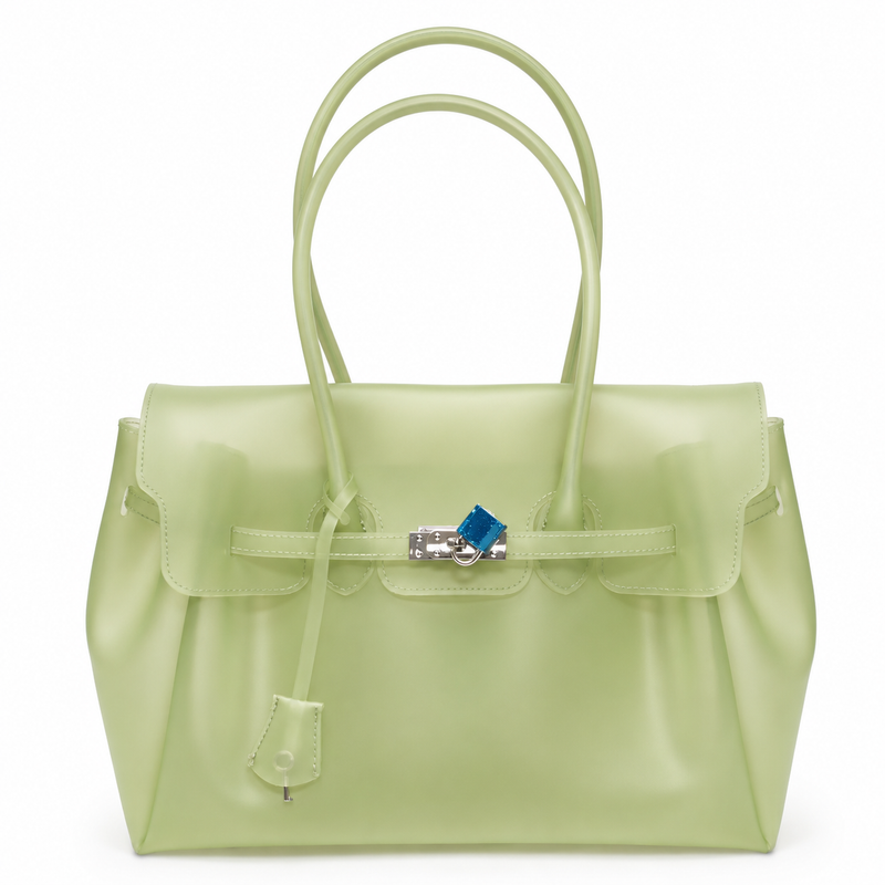 Jellyyy Clear Pistachio Green — Bolso Jelly Firkin Transparente