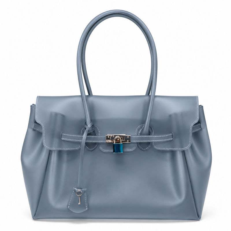 Jellyyy Clear Slate Blue — Bolso Jelly Firkin Transparente